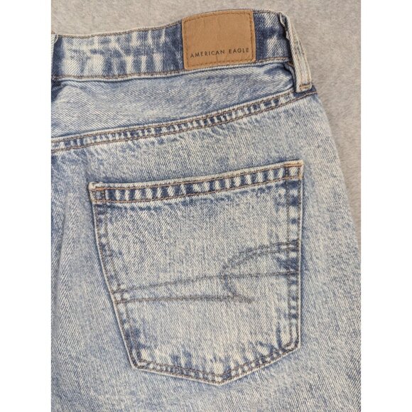 American Eagle Jeans Womens Size 6 Blue Mom Straight Distressed Whiskers Casual - Picture 12 of 16